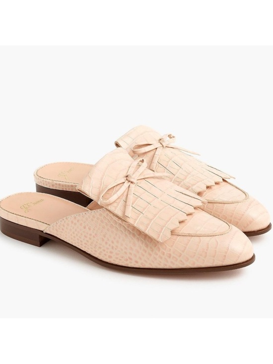 J. Crew Shoes - J. Crew Kiltie Academy Penny Loafer Leather Mules size 7 Sunwashed Pink